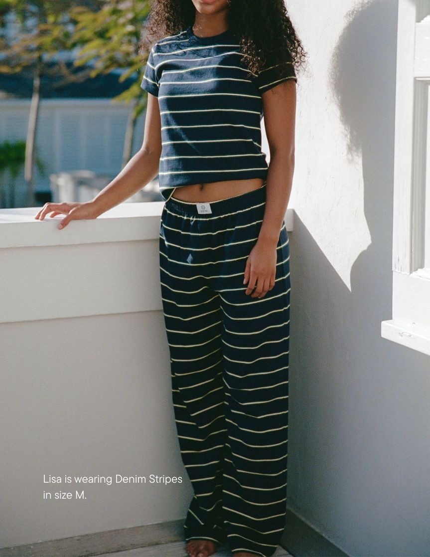 Striped Cotton Boxer Pants
