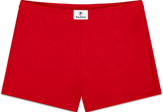 mini sweatshorts -firecracker