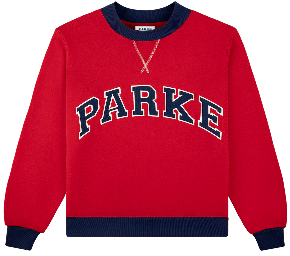 two tone varsity mockneck -firecracker