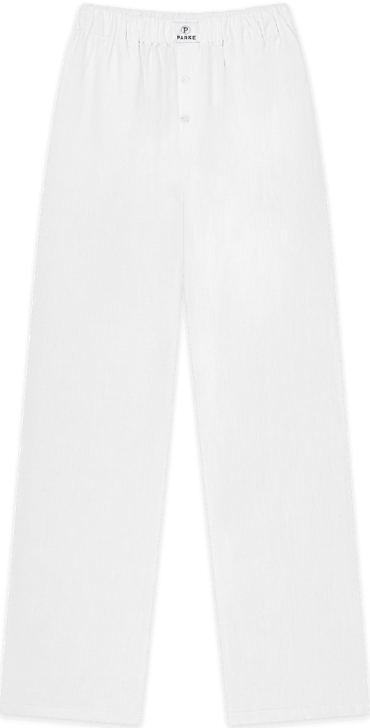 linen boxer pant -white