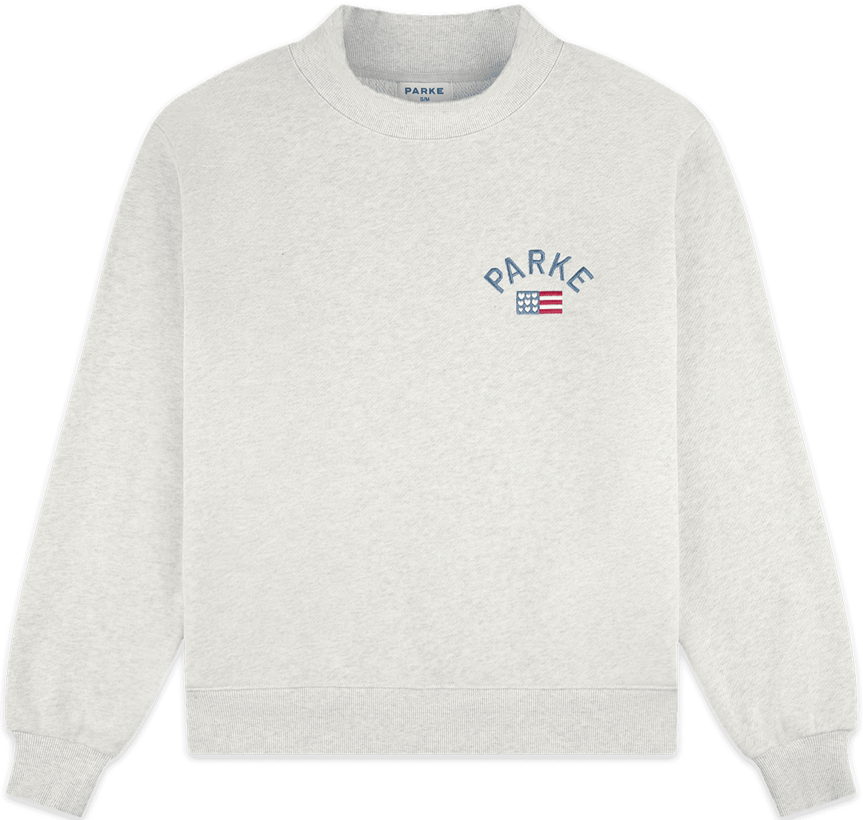 flag mockneck flat lay -heather grey