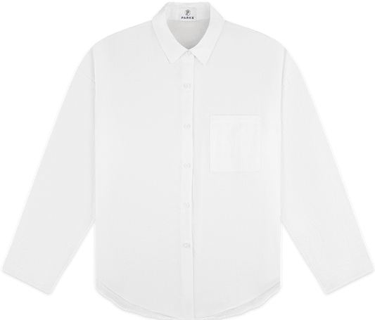 linen button down -white