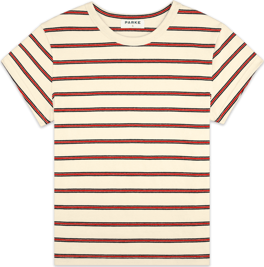 cotton tee -firecracker stripe
