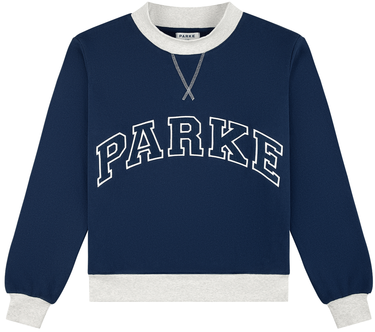 two tone varsity mockneck -denim