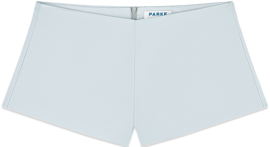 Satin shorts flat lay -something blue