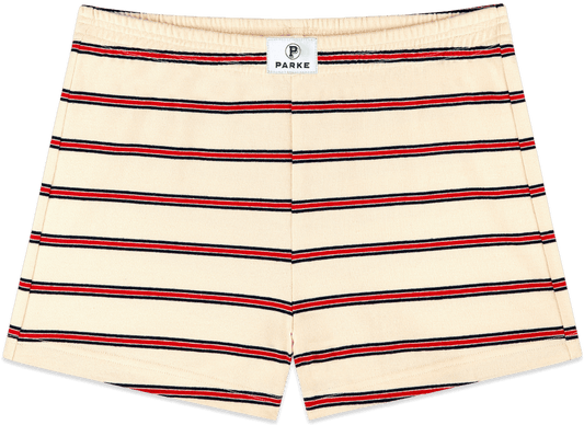 cotton mini shorts -firecracker stripe