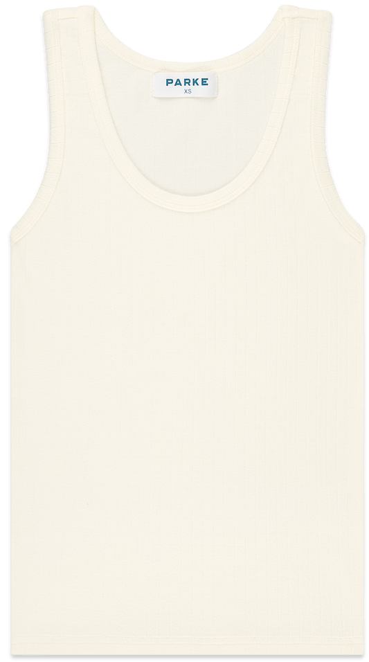 pointelle tank flat lay -cream